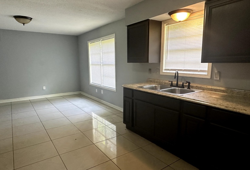 Looking into Dining room from the Kitchen.