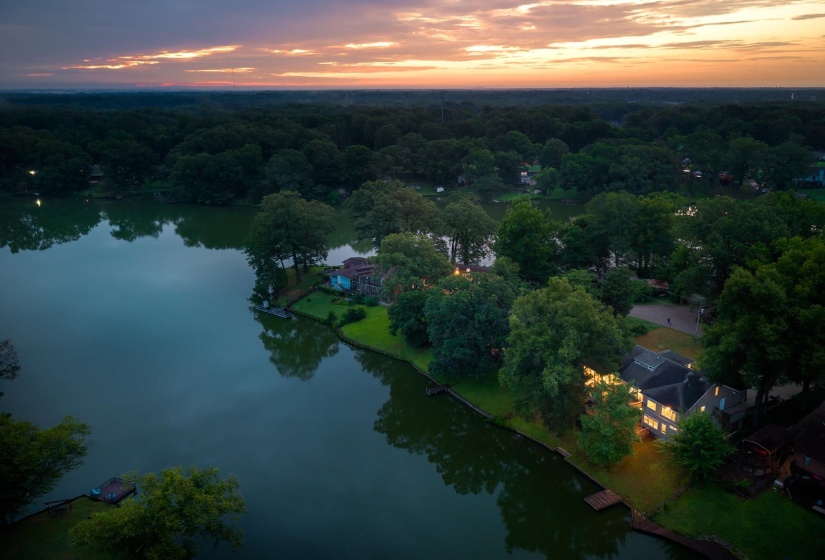 Aerial view of the lake.