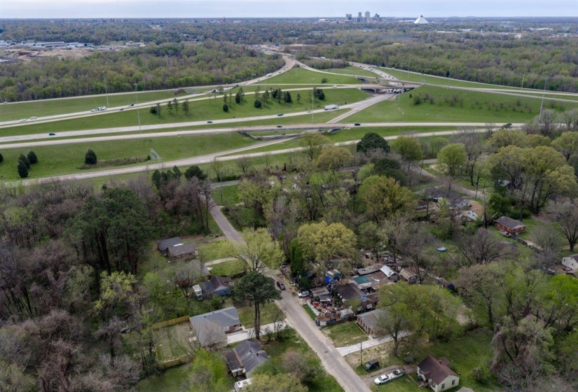 Drone / aerial view of a heavily wooded area