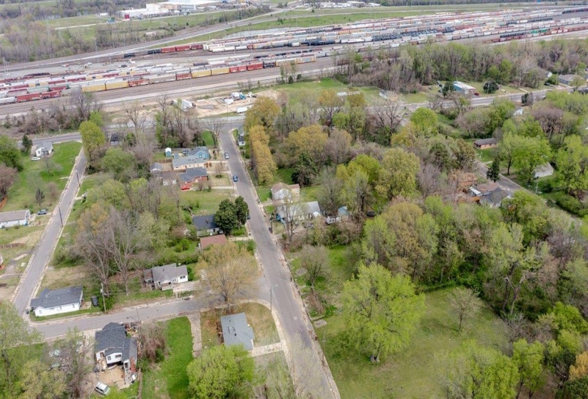 Aerial view of property and surrounding area