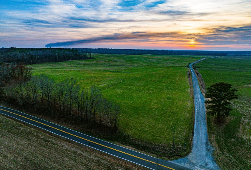 Aerial view of sparsely populated area