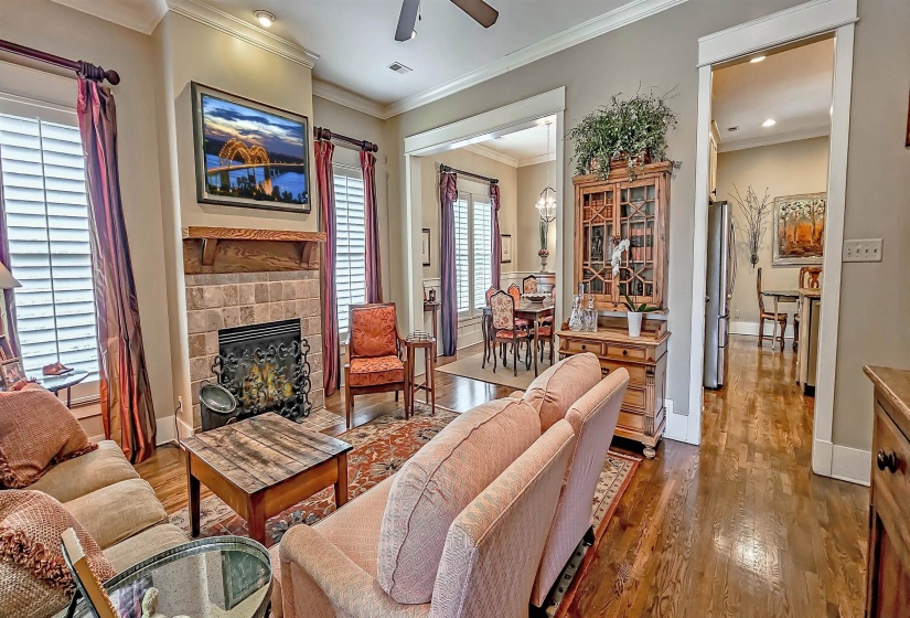 Gas Log Fireplace in Living Room