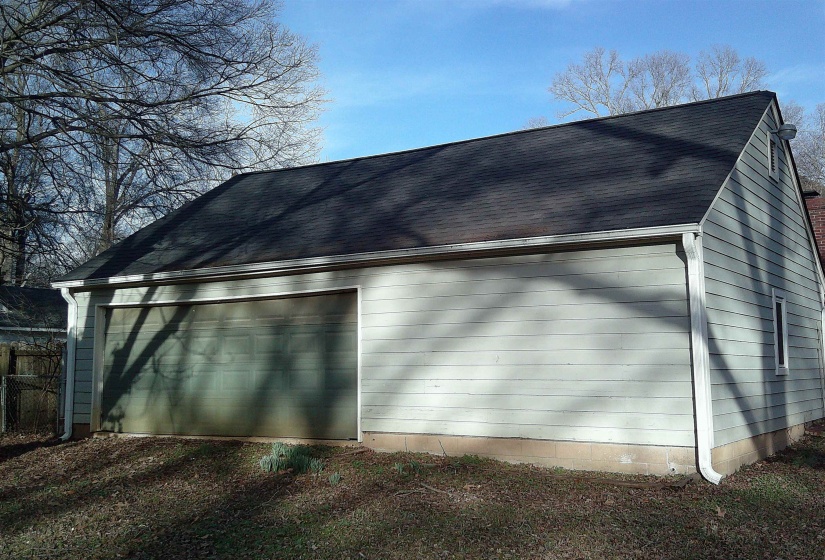 View of detached garage