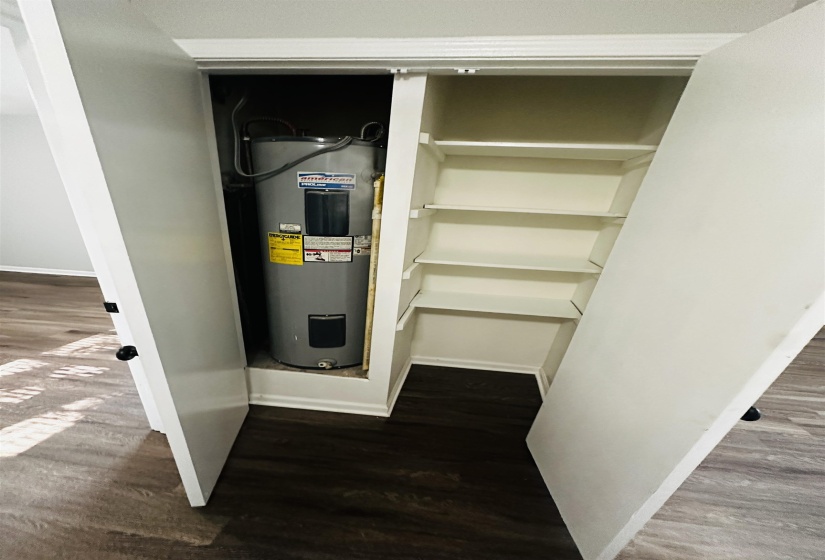 Utilities featuring electric water heater