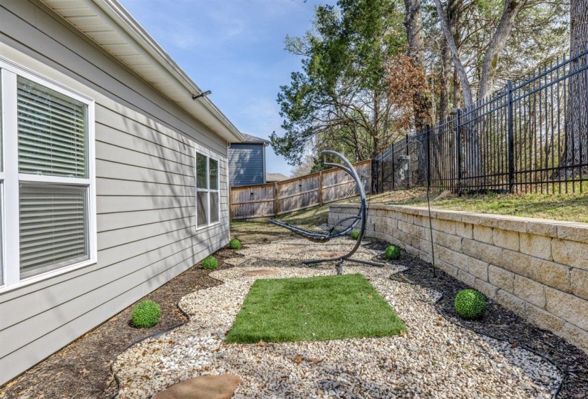 View of fenced backyard
