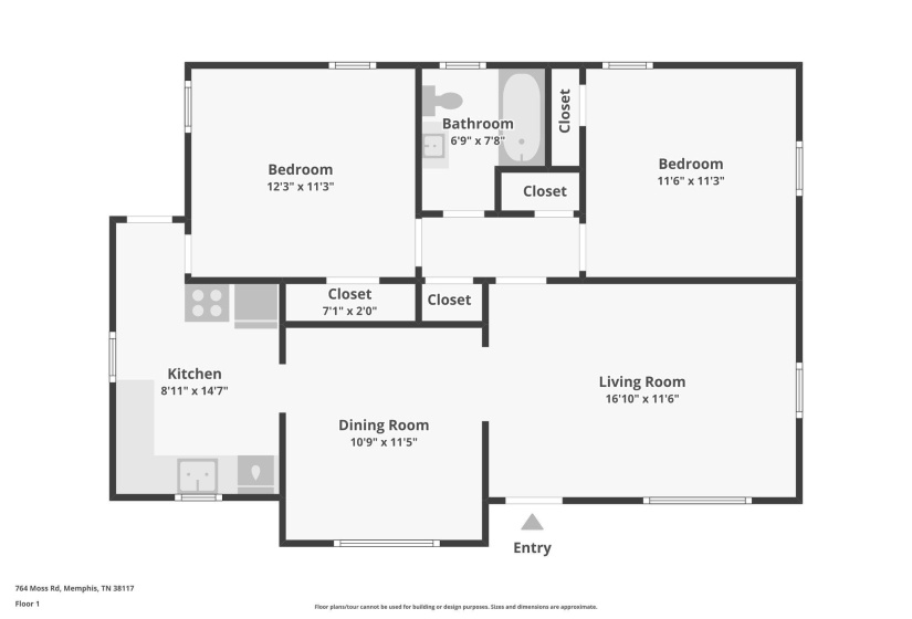 764 MOSS DR, Memphis, Tennessee 38117, 2 Bedroom Bedrooms, 5 Room Rooms,1 BathroomBathrooms,Residential,For Sale,MOSS,0,10218296