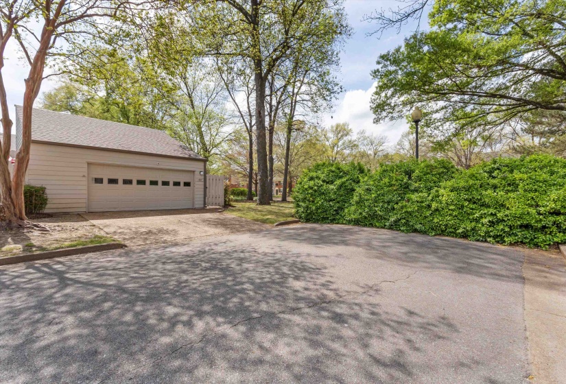 View of detached garage