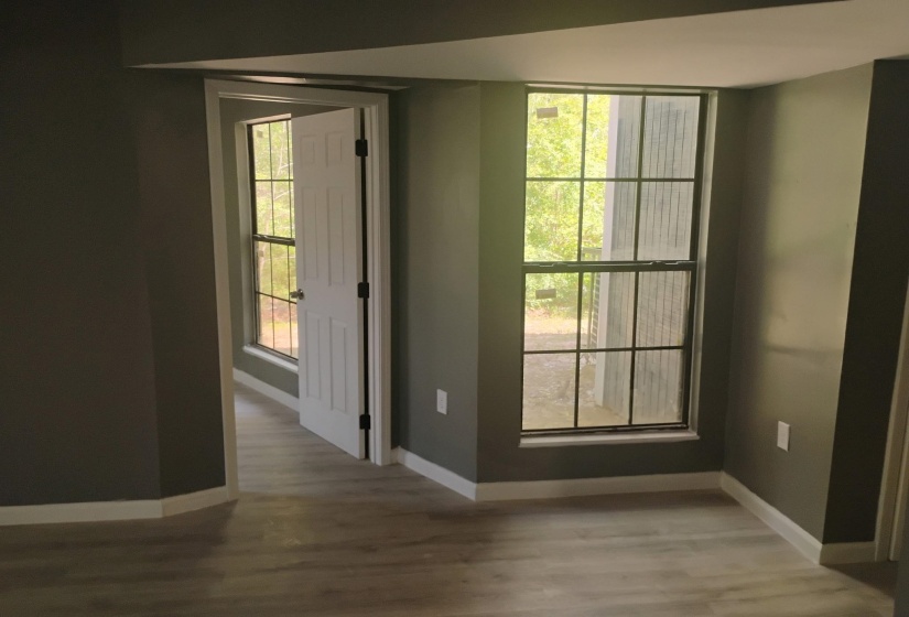 Entryway with wood finished floors