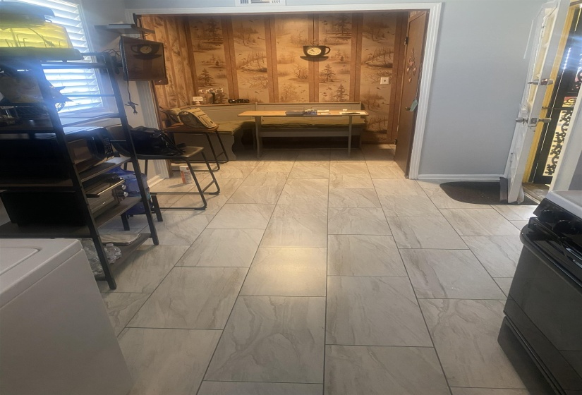 Dining space with washer / dryer