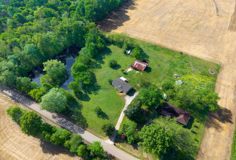 Aerial view of sparsely populated area