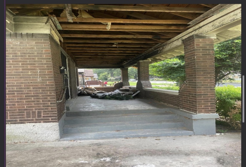 View of covered porch
