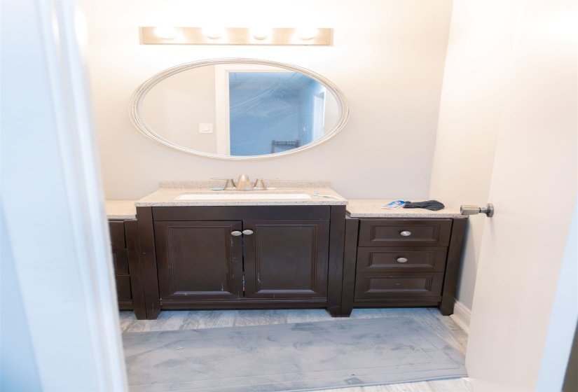 Bathroom featuring vanity