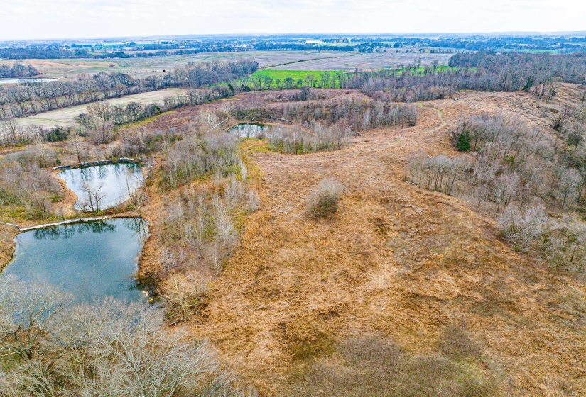 Bird's eye view of a nearby body of water