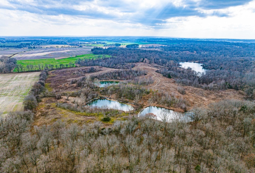 Bird's eye view of a nearby body of water