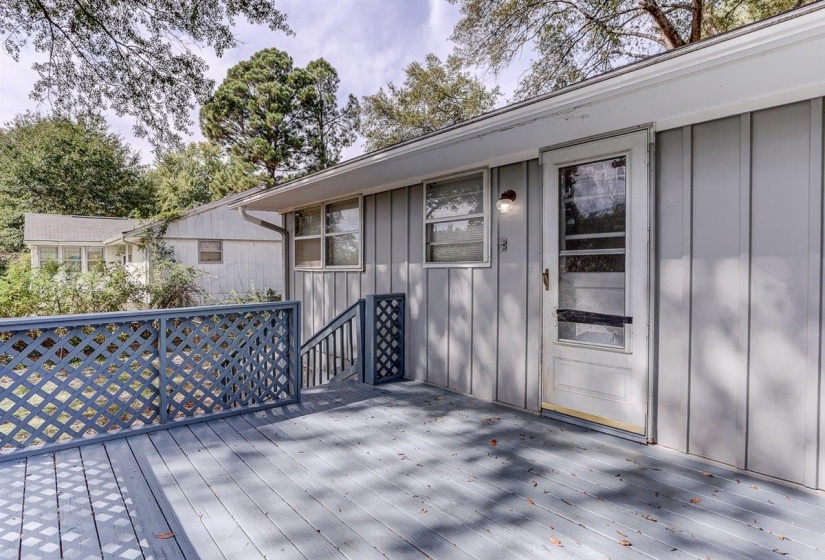 View of wooden deck