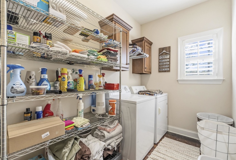 Laundry room featuring cabinet space and washing machine and dryer