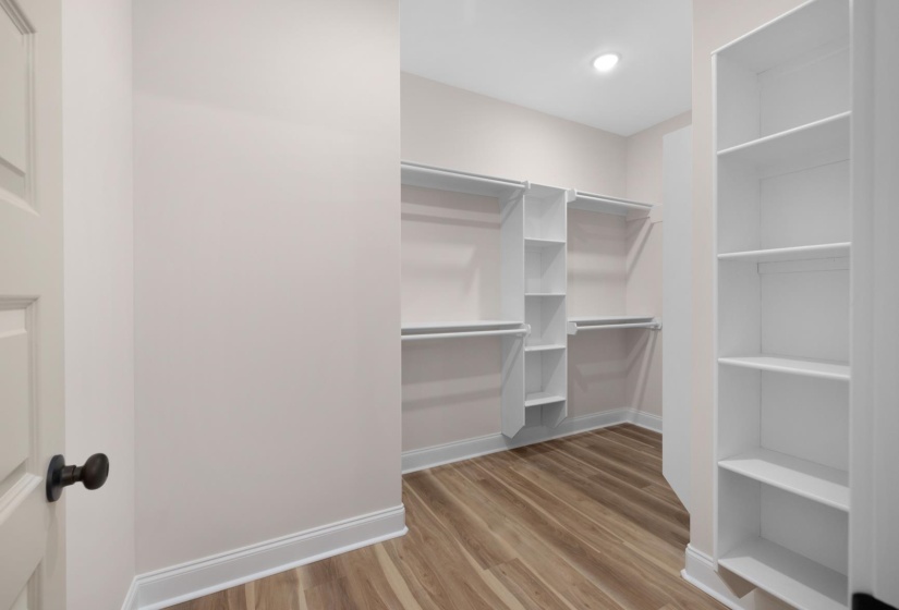 Walk in closet featuring light wood-style floors