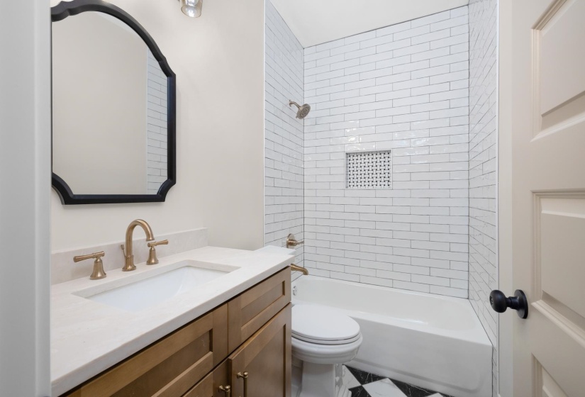 Full bath with vanity and  shower combination
