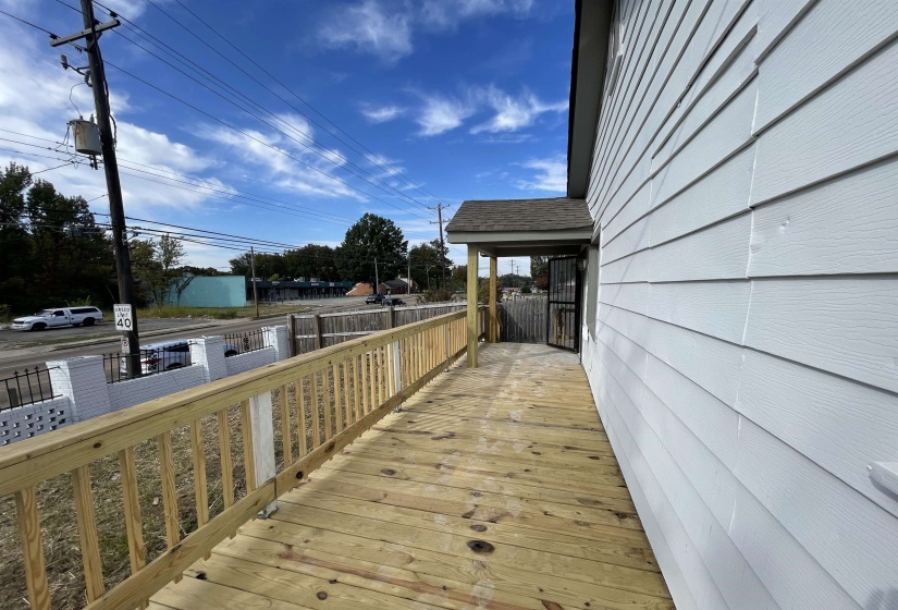 View of wooden deck