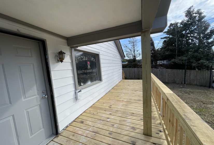 View of wooden deck