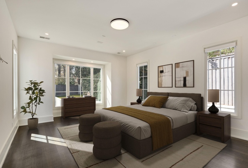 Bedroom featuring recessed lighting and wood finished floors