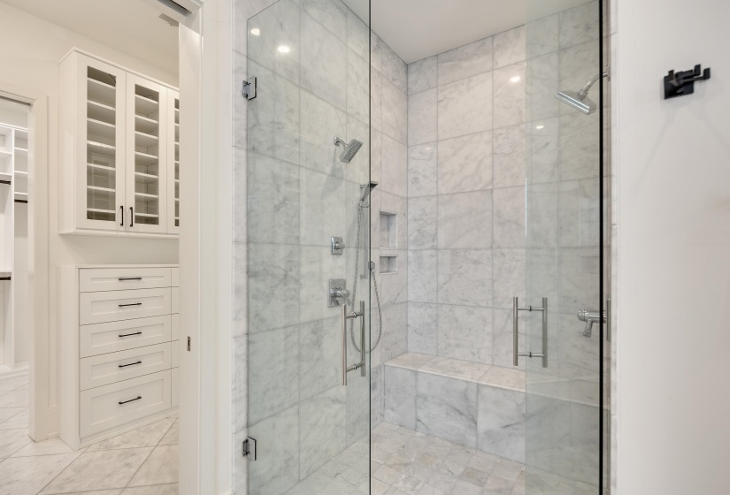 Bathroom with a stall shower
