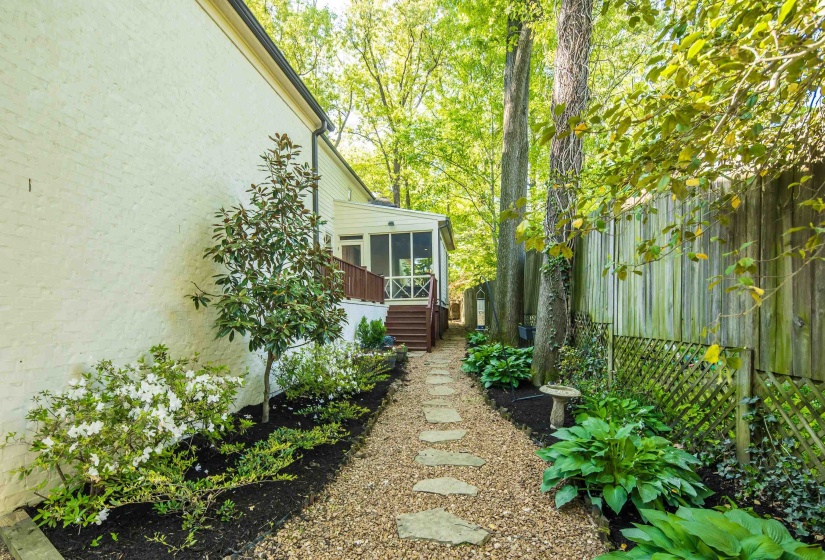 View of yard with a sunroom