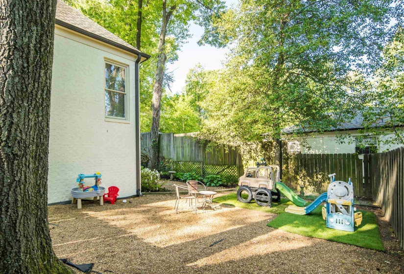 Fenced backyard featuring a patio area
