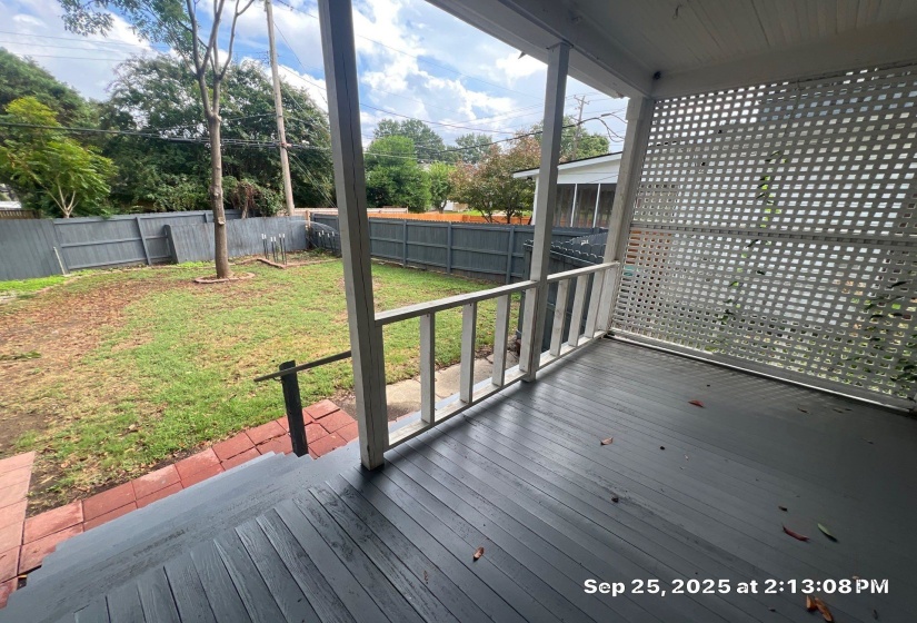 Deck featuring a fenced backyard