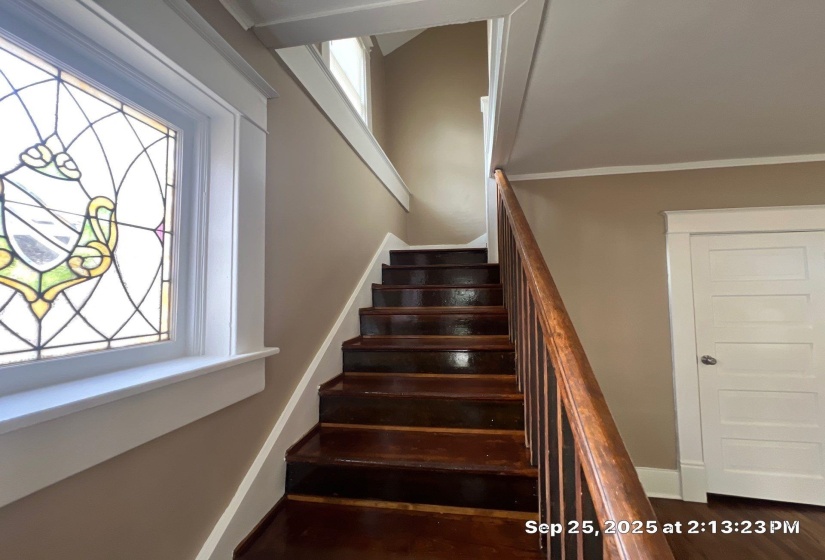 Stairway with healthy amount of natural light