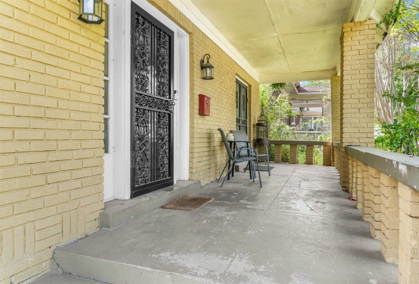 View of covered porch