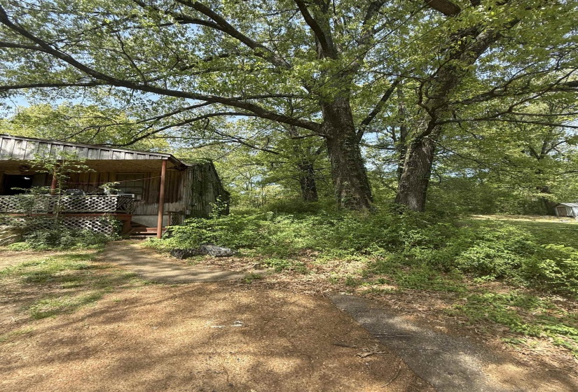 View of yard featuring a wooden deck