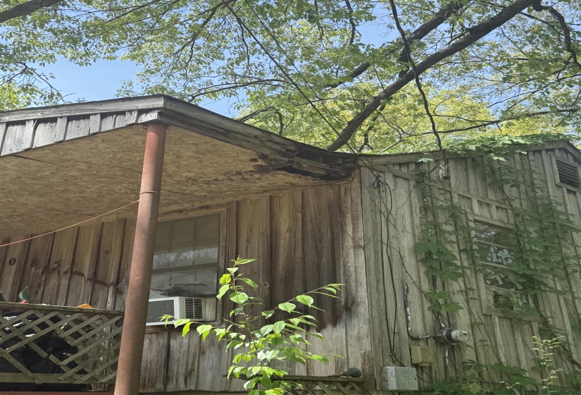 View of outbuilding with cooling unit