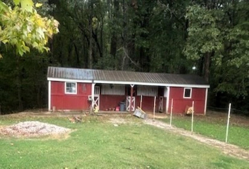 View of horse barn