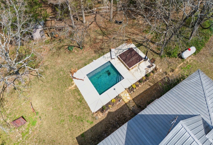 Bird's eye view of a pool