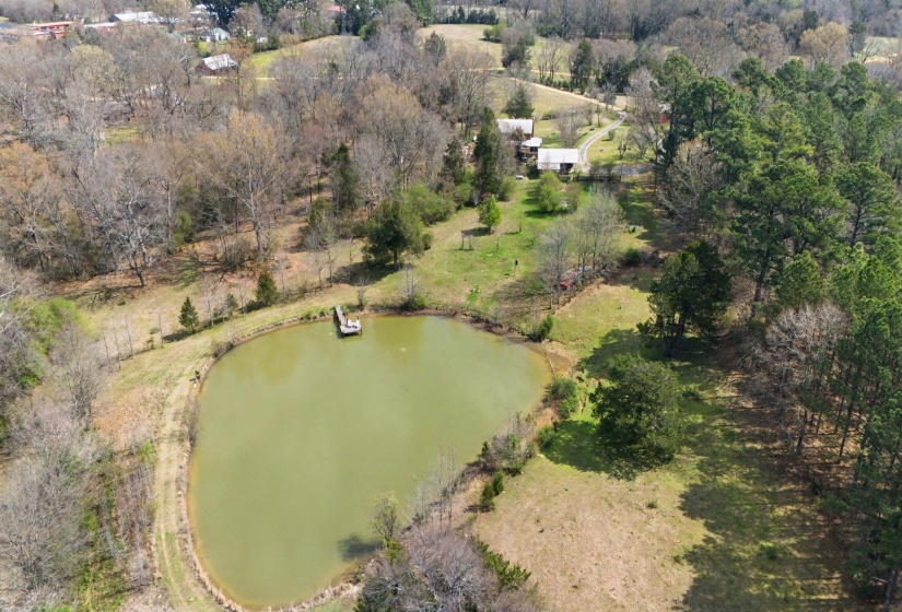 Aerial overview of property's location featuring a large body of water