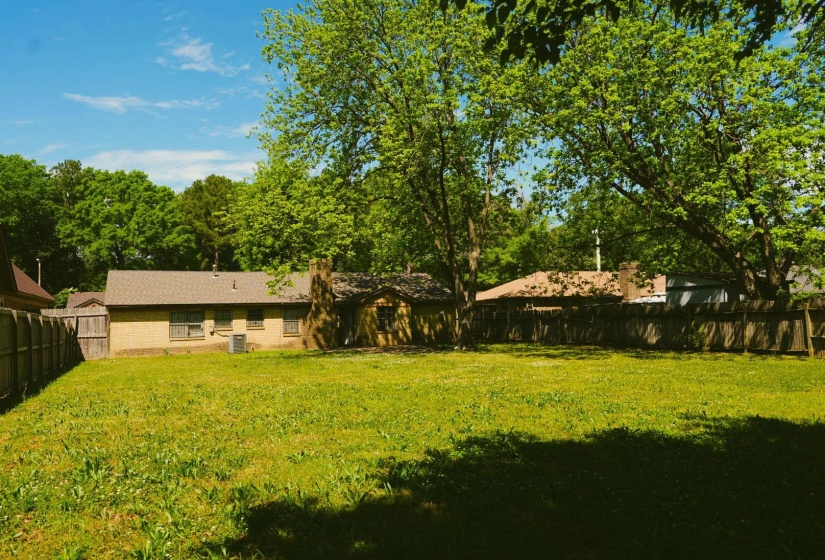 View of fenced backyard