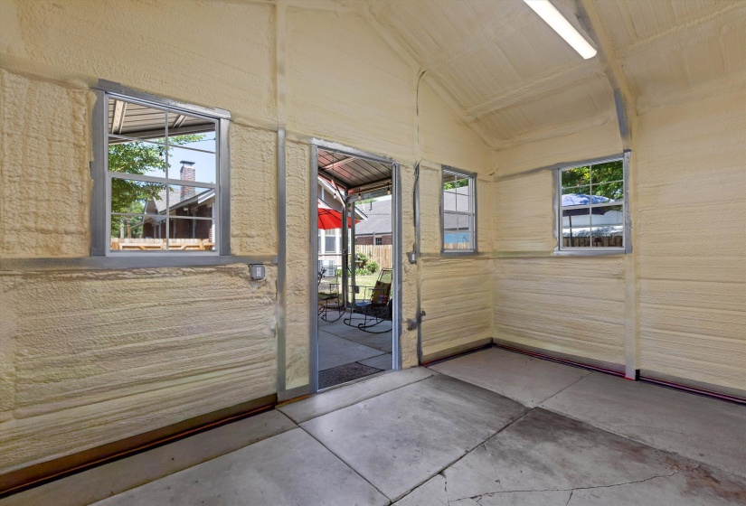 Room off carport could be she shed, man cave or workshop