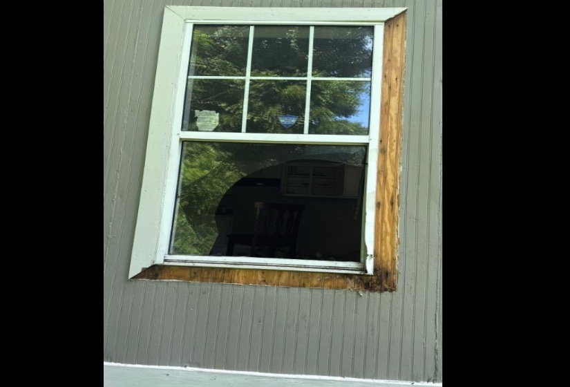 Exterior view of wooden walls