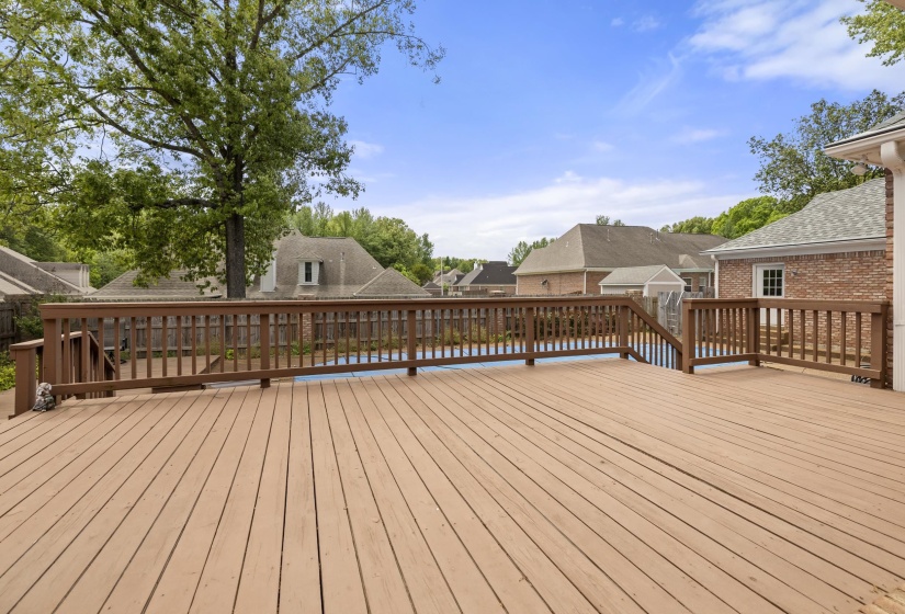 Deck with a residential view