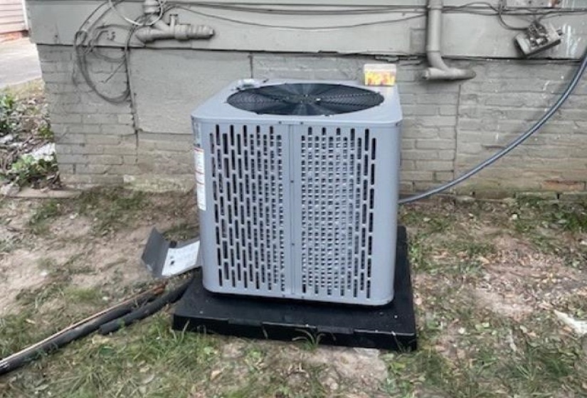 Exterior view of a central air condition unit