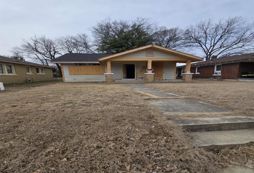 View of front of property with covered porch