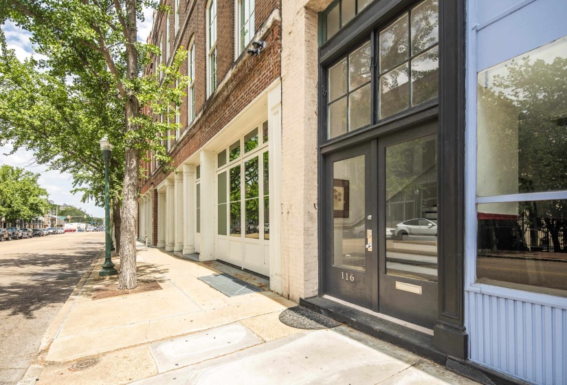 View of exterior entry featuring french doors