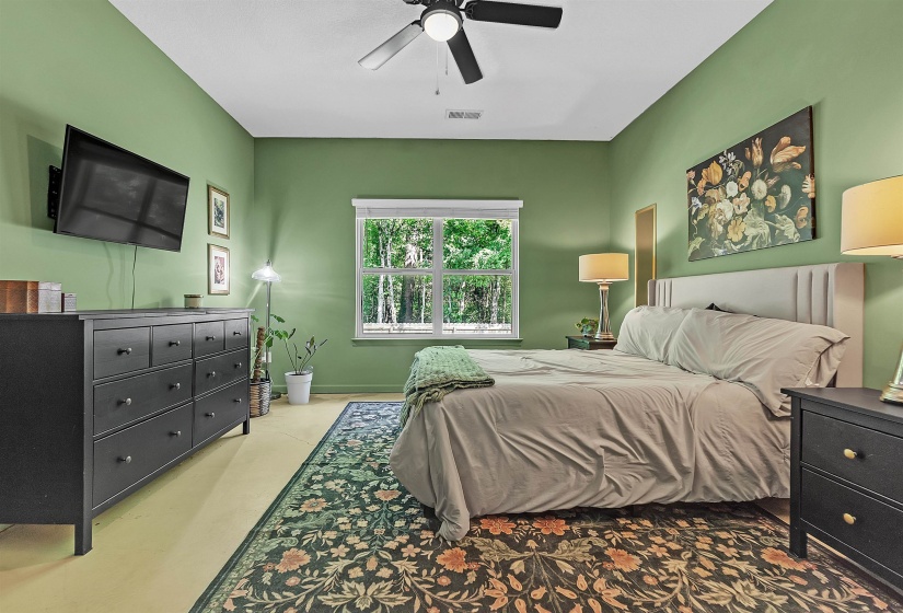 Bedroom featuring baseboards and a ceiling fan