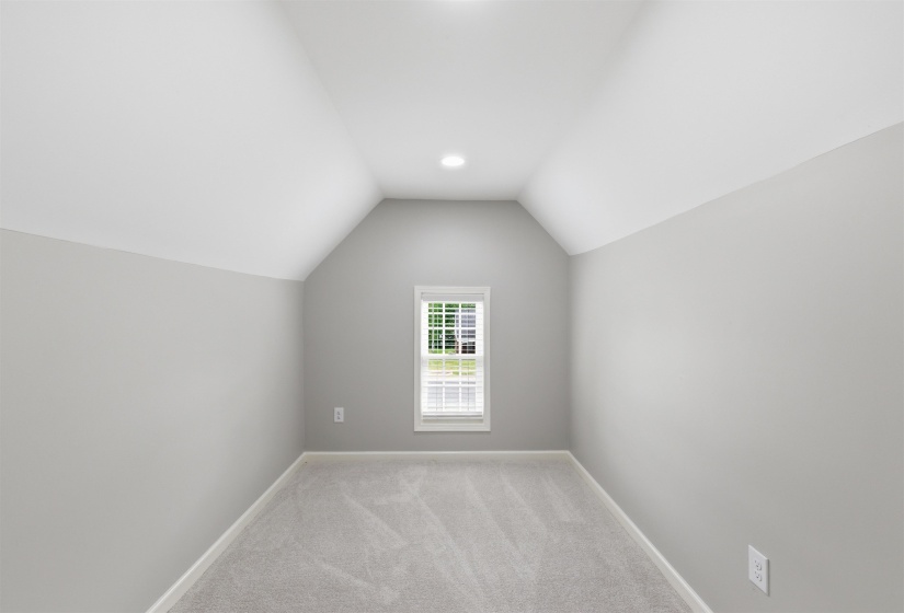 Bonus room featuring light carpet and baseboards
