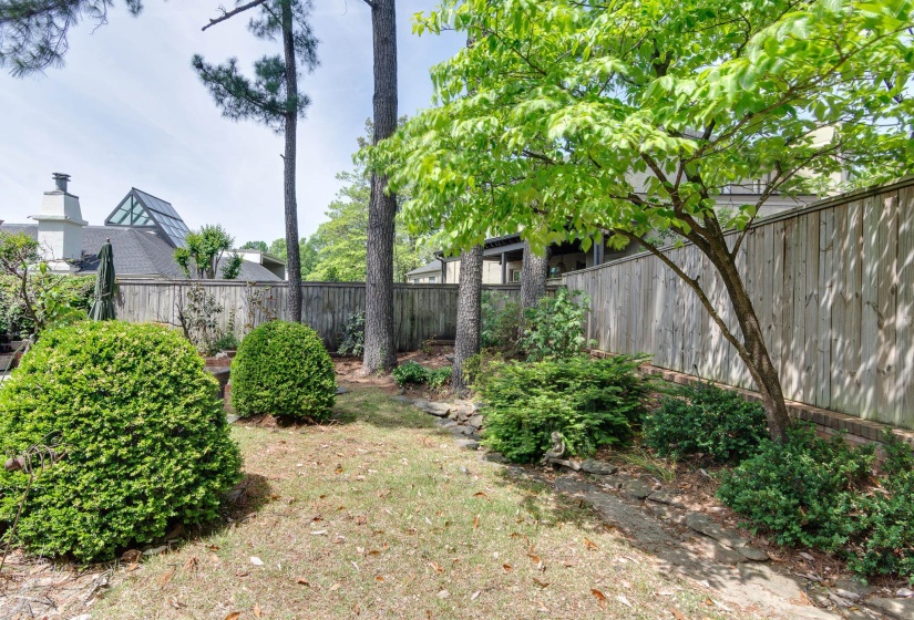 View of fenced backyard