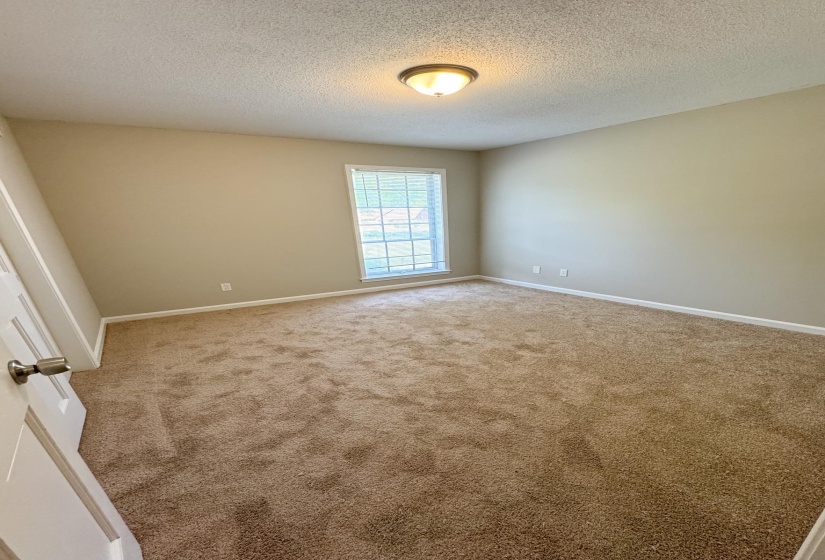 Spare room featuring carpet flooring and a textured ceiling