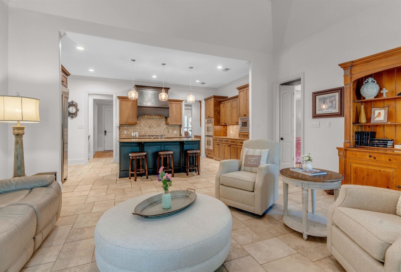 Living room featuring recessed lighting