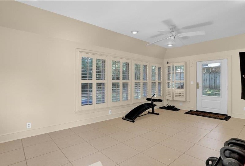 So many options.... exercise room, media room, den, an office with it's own entrance, etc.  What are your ideas?