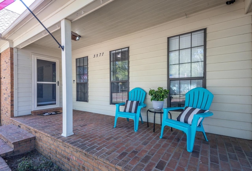 View of covered porch